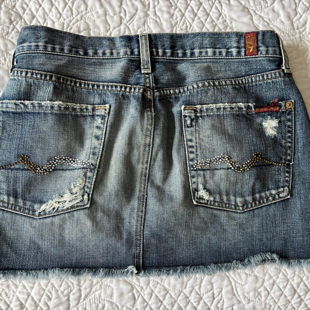 7 For All Mankind Blue Mini Skirt Casual